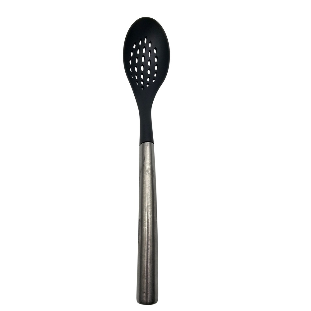 Sabatier Slotted Spoon Stainless Steel Handle‎ Black Nylon Head Kitchen Utensil